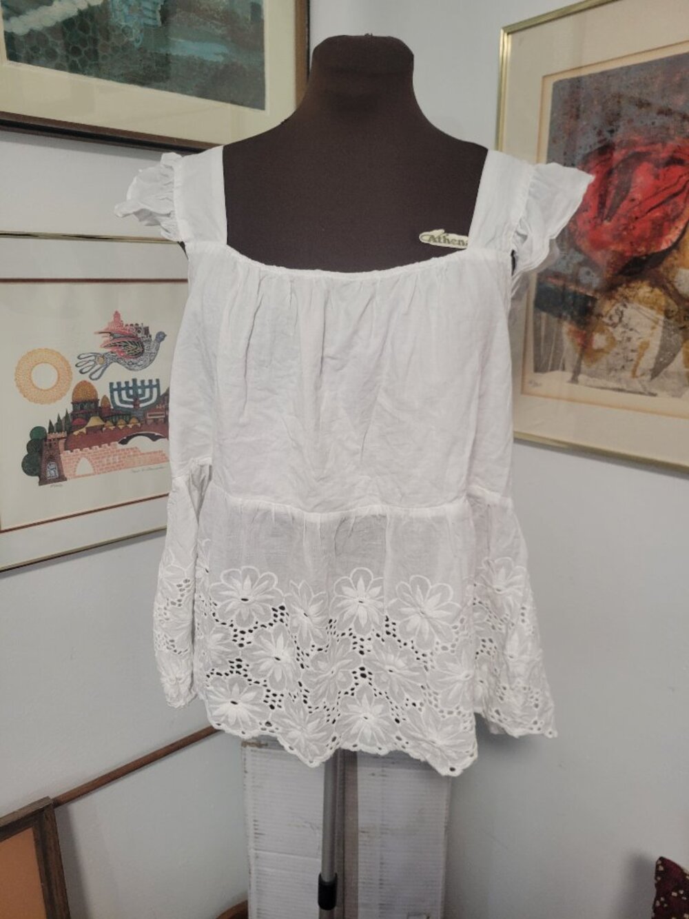 Chic Soul White Eyelet Blouse Size 1X